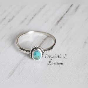925 Sterling Silver Genuine Turquoise Ring Size 9  Boutique New!